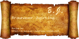 Braunauer Jusztina névjegykártya
